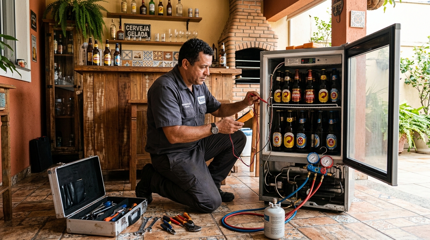 Recarga de gás refrigerante de cervejeira em Anápolis‑GO